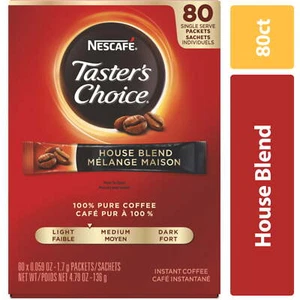 NESCAFE Taster's Choice Medium Light Roast Instant Coffee, 80 Packets - Picture 1 of 6
