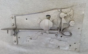 Antikes Barock Schloss Türschloss repariert überstrichen NUR DEKO ALT um 1700 - Bild 1 von 5