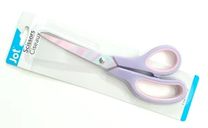 NEW LIGHT PURPLE SOFT GRIP HANDLES SCISSORS JOT 7-1/2" LONG WITH DESIGN - Picture 1 of 1