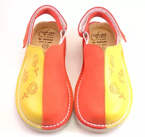 DE OSU-FARO -Spain -Girls Yellow-Orange Leather Clogs -European -Shoes Size 10-1 - Picture 1 of 8