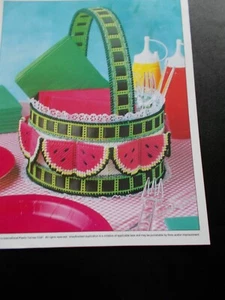 Wassermelonenscheiben Korb Kunststoff Leinwand Muster - 1996 Annie's - Bild 1 von 3