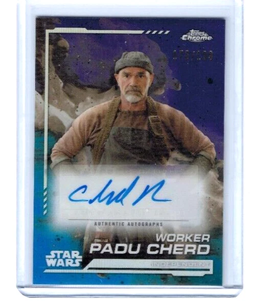 2024 Topps Chrome Star Wars Worker Padu Chero фиолетовая переливающаяся с автографом No ed 172/199 - Изображение 1 из 1