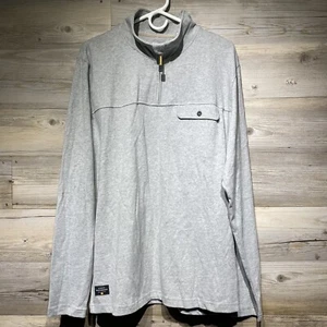 Quiksilver Waterman Collection Men’s Large Gray 1/4 Zip Cotton Sweater Shirt - Picture 1 of 10