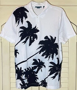 Men's Perry Ellis Large Hawaiian Tropical Cotton S/S Pullover Collared Shirt - Picture 1 of 3
