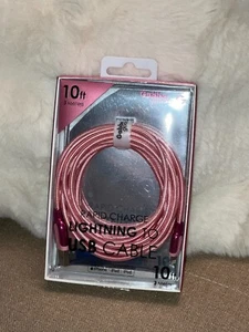 Gabba Goods Rapid Charging Lightning to USB Pink Iphone Charger. MFi-Certified - Zdjęcie 1 z 3