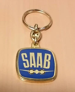 Saab Keychain Old Logo Glazed Gold - Dimensions 34x43mm - Picture 1 of 1