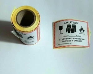 Lithium Ion Battery Warning Labels ~sets of 5/10/25/50~self adhesive~SMALL SIZE - Picture 1 of 1