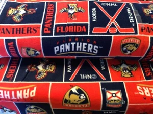 NHL Florida Panthers 100% Polyester Fleece 012-PAN Stoff Meterware #Bt-.75 - Bild 1 von 4