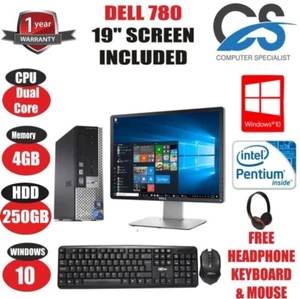 FAST DELL OPTIPLEX ULTRA SFF PC COMPUTER DUAL CORE 4GB 250GB 19" TFT WIN 10 - Picture 1 of 1