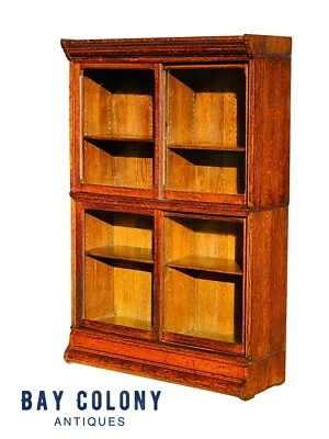 19th c Antique Tiger Oak Danner Barrister Bookcase with Sliding Glass Doors - Image 1 of 4