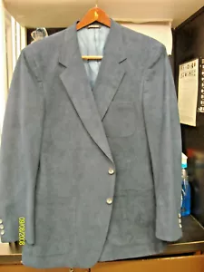 Younkers 46R  Dark Blue Suede suit -jacket sport Coat - Picture 1 of 6