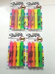 4 Sharpie Textmarker Pack breit Meißel Schmierschutz 4 Farben Posten 16 Marker insgesamt - Bild 1 von 3
