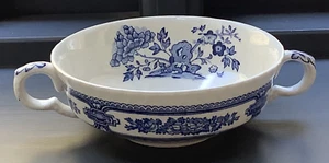 Rare Vintage Mason’s Twin-Handled Ironstone Soup Cup, Manchu, Blue & White China - Picture 1 of 8