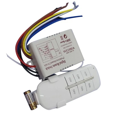 Four-Way ON/OFF 110V-240V Light Digital Wireless Wall Switch with Remote Control - Image 1 of 4