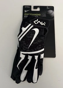 Nike Softball Nike Hyperdiamond Edge Schlaghandschuhe Größe Medium schwarz/weiß - Bild 1 von 3