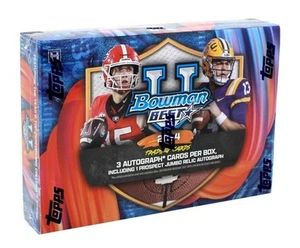 2024 BOWMAN'S BEST UNIVERSITY FOOTBALL DELIGHT BOX TARJETAS DE REVENTÓN - Imagen 1 de 2