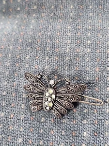 Schmuck Strass Schmetterling Haarspange, silberfarben - Bild 1 von 3