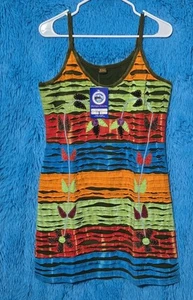 Himalaya Group 100% Baumwolle bunt Rasiermesserschnitt handbesticktes Kleid - XXL - Bild 1 von 4