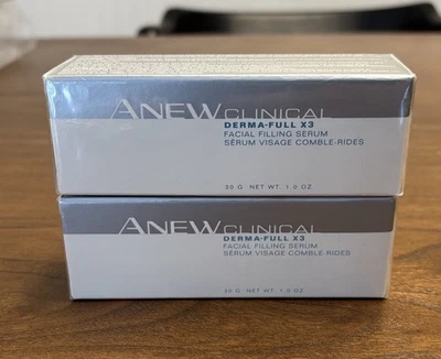 批量 2 件 ANEW 临床 Derma-Full X3 面部填充精华 1 盎司 密封 NOS — 第 1/4 张图片