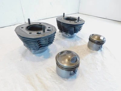 BMW Airhead R65 R65LS Silver Engine Motor Cylinder Barrel Jugs w/ Pistons - Image 1 of 4