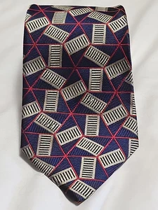 Corbata de seda geométrica clásica de lujo refinada Bottega Veneta hecha en ITALIA - Imagen 1 de 8