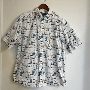 Ariat Mens Krish SS Shirt size XXL Aminal Print Floral Button down Summer comfy - Picture 1 of 16