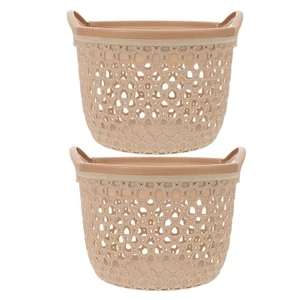 2 Pcs Wasserdichter Korb Für Schmutzige Wäsche Baby Wäschekorb Aus Kunststoff - Bild 1 von 12