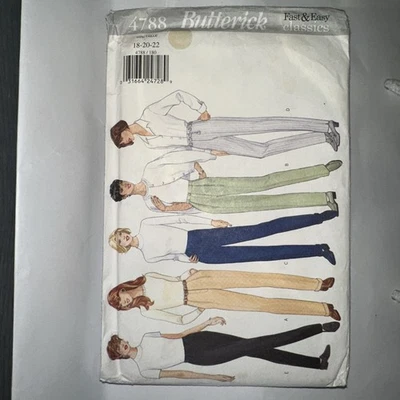 Butterick 4788 Women’s Pants Trousers Fast & Easy Classics Sz 18-22 FF C.1996 - Image 1 of 4