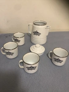 Coleman Limited Edition Emaille Kaffeekanne & 4 Tassen weiß #815-099 ohne KaffeemaschineG - Bild 1 von 11
