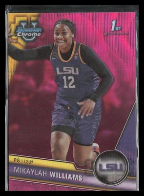 2023-24 Bowman University Chrome #4 Mikaylah Williams Pink Wave Refractor #/125 - Image 1 of 2