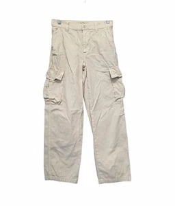 Madewell Damen Gr. 23 Low Slung Straight Fit Cargohose beige creme weites Bein - Bild 1 von 9