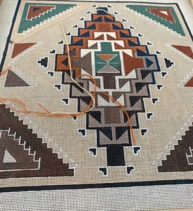 southwest handpainted needlepoint Canvas Pillow Size 13 Ct Started - Picture 1 of 2