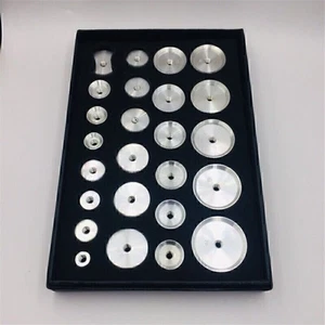 25 pezzi assortimento di matrici per fondello orologio in alluminio 10-44 mm per pressa cristallo e - Foto 1 di 5