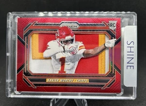 Xavier Worthy Prizm Rookie Chiefs Jersey & Patch Card Art 1/1-Created By Shine - Picture 1 of 2