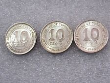 MALAYA STRAIT SETTLEMENT 1941-43-45 KING GEORGE VI 10 CENTS SILVER COIN UNC