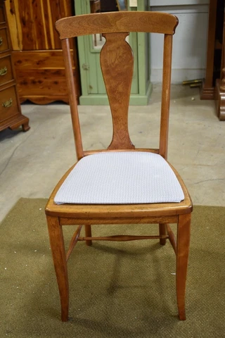 Restored T-Back Antique Side Chair in Cherry Cover