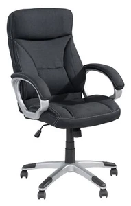 Chefsessel Bürostuhl Drehstuhl Höhenverstellbar Drehbar Dunkelgrau Webstoff - Bild 1 von 9