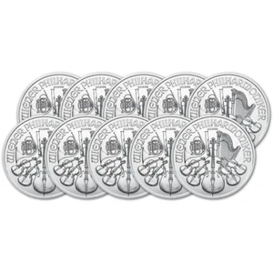2025 Austria Silver Philharmonic 1 oz 1.5 Euro - BU - Ten 10 Coins - Picture 1 of 3