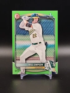 Will Simpson 2025 Bowman Neon Green Paper Athletics 1st #BP-35 /399 Color Match - Picture 1 of 2