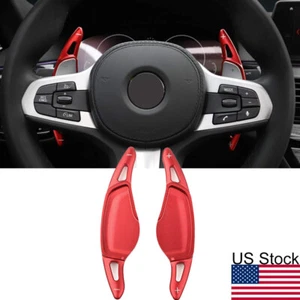 2pcs Red Steering Wheel Shift Paddle Extension Cover For BMW 3 5 7 X3 X5 X6 X7 - Picture 1 of 6