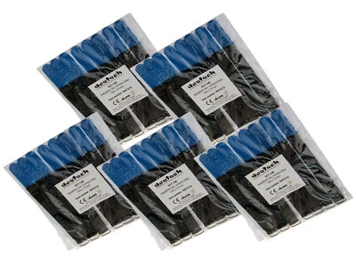 DEETECH 50 St. Kabelklett Klettband Kabel-Klettband Kabelbinder, 160x16mm, schwarz-blau