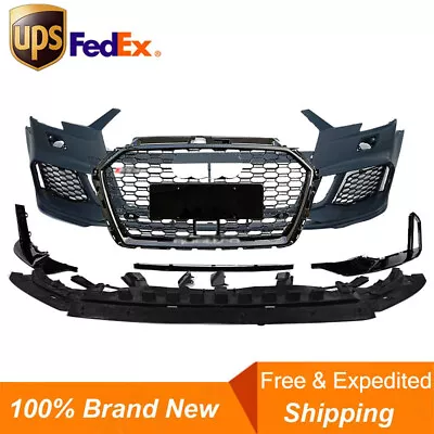 For Audi A3 S3 8V.5 2017-2019 RS3 Style Front Bumper Body kit with ACC Grille - Image 1 of 4