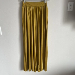 NWOTS Anthropologie Maeve Wide Leg Palazzo Pants Mustard Yellow Rayon Pants XXS - Picture 1 of 12