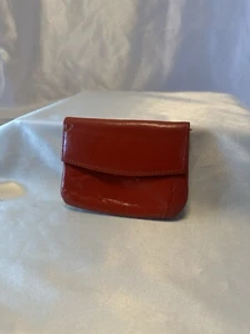Vintage St. Thomas Rindsleder Geldbörse Münzbörse Rot Leder Druckknopfverschluss - Bild 1 von 5