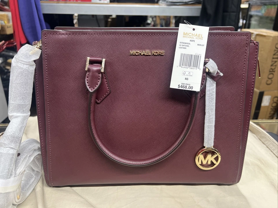 Michael Kors Hope Women's Satchel Bag, Large - 35T0GWXS3L (Red)