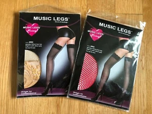 Pantyhose Fishnet Tights Lingerie Nylon Spandex Beige and Red Adult  - Picture 1 of 5