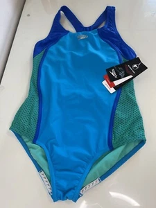 Speedo Girls One Piece Bathing Suit Teal Blue UV Protection Size 14 MSRP $44 - Picture 1 of 14