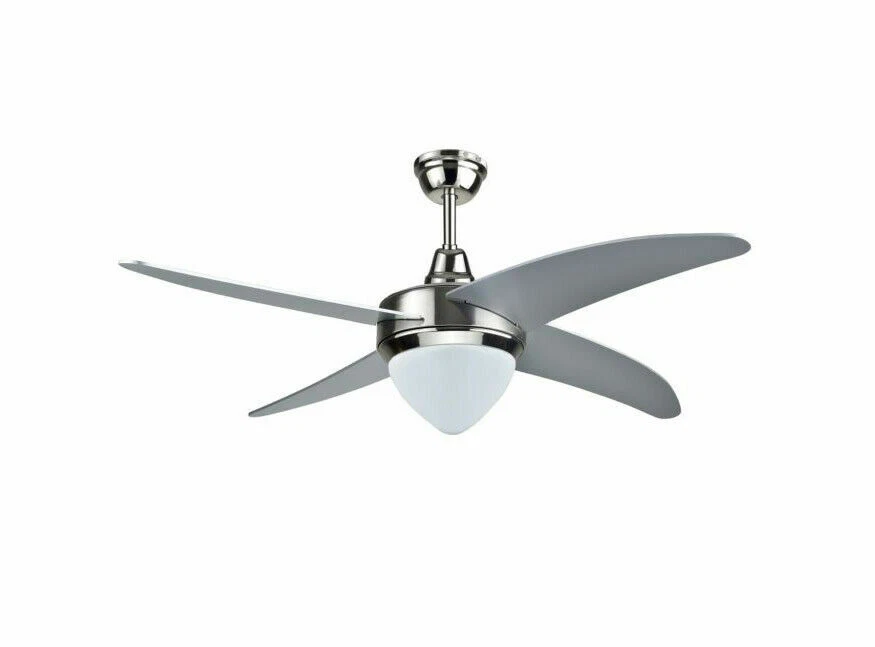 Ventilatore a Soffitto e Lampadario 4 Pale in MDF Luce 3 Velocità Telecomando - Immagine 1 di 1