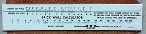 Brick Wall Calculator Estimator Slide Rule Calculates Brick Qty Needed for Wall - Picture 1 of 1