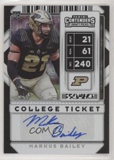 2020 Panini Contenders Draft Picks Building Blocks Ticket /10 Markus Bailey Auto